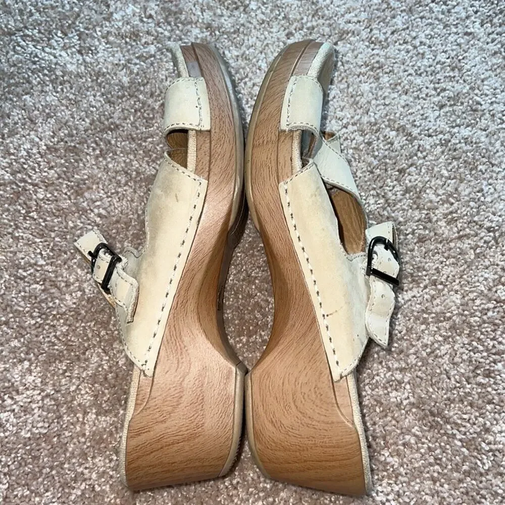 Dansko Leather Strappy Beige Slide Sandals - Size 41 - Picture 5 of 10